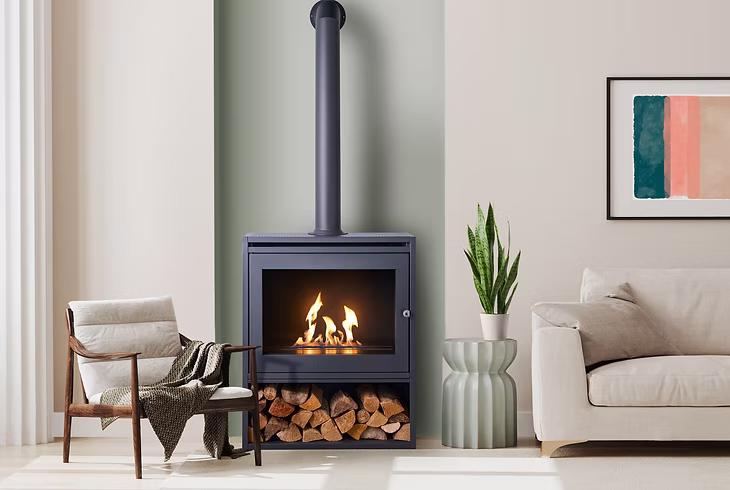 OKO S6 FLS + Extra Tall Stove Pipe Option