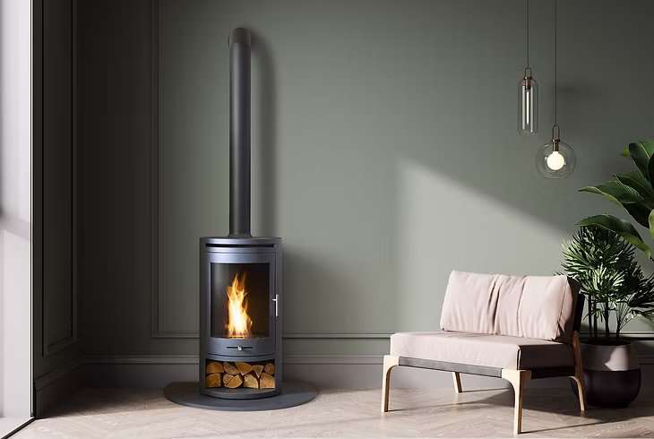 S5 + Hearth + Long Stove Pipe FLS