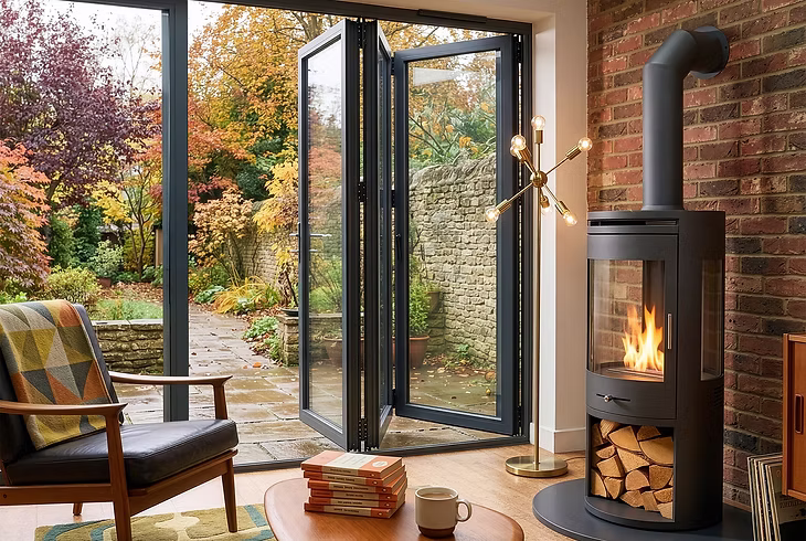 S7 Bio Ethanol Stove Truncated Hearth Tall Angled Stove Pipe ALS
